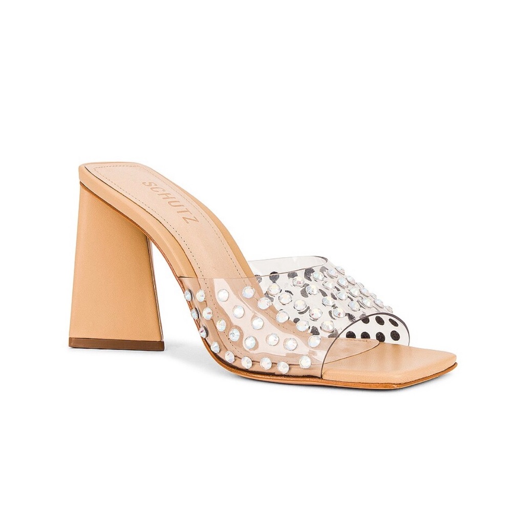 Schutz Crystal Vinyl Sandal/Mule